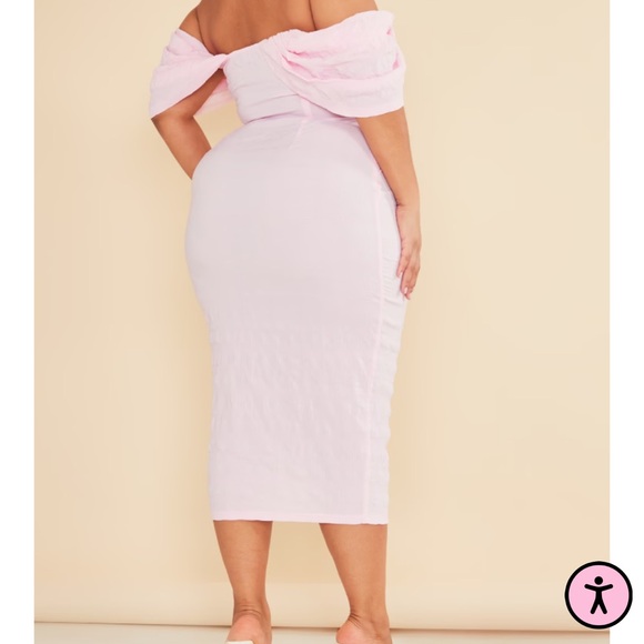 Mid/ plus size midi pink dress pretty little thing US size 12 - Picture 2 of 2